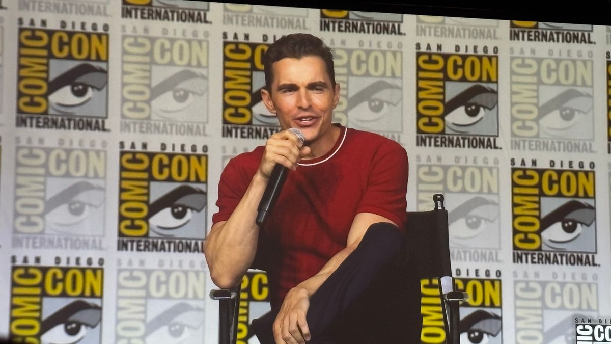 screenrant's tweet photo. #ForgottenIsland stars, Dave Franco and H.E.R., take the stage in Ballroom 20 to kick off Friday’s #SDCC2026 programming! 🏝️ https://t.co/9ND0vwhCb8