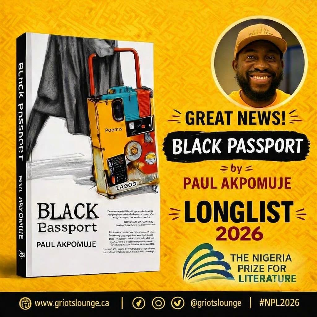 AkpomujeP's tweet photo. My debut poetry collection, Black Passport, is a 2026 @NGRLitPrize Longlisted book🧡🧡🧡

#NLNGPrize #NPLLonglist2026 #TheNigeriaPrizes2026 #AfricanPoetry https://t.co/WrWHIPNCVX