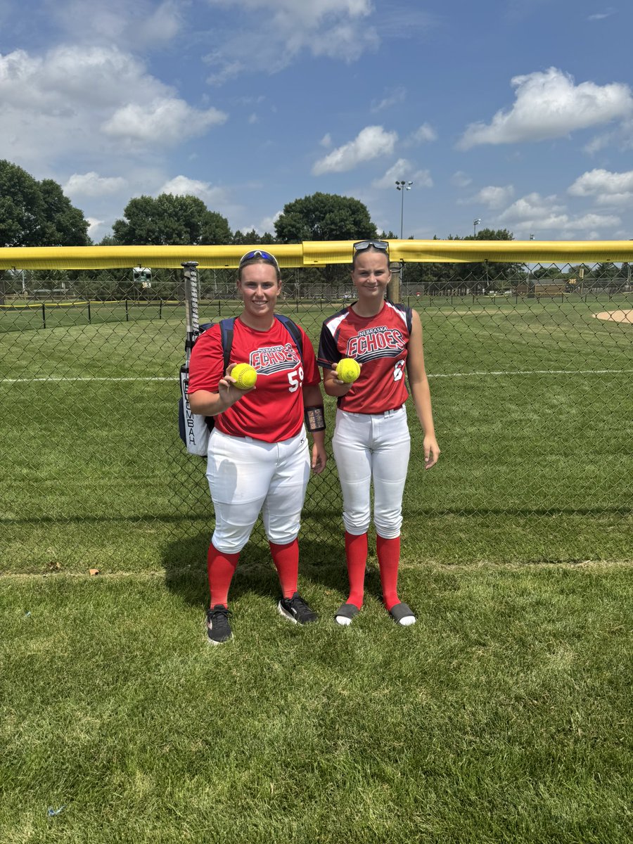 EchoesNat17U's tweet photo. Won our pool at NAFA Nationals in Minneapolis.  Bracket play starts tonight in the platinum bracket at 650 pm.  
💣💣 squad in our last pool game:  Gretchen Pascal and Tatum Farrell (grand slam).  
Jocelyn Ridder 5 innings pitched -15K in a row and only 1 hit!
Team lunch in between.
@NAFASoftball