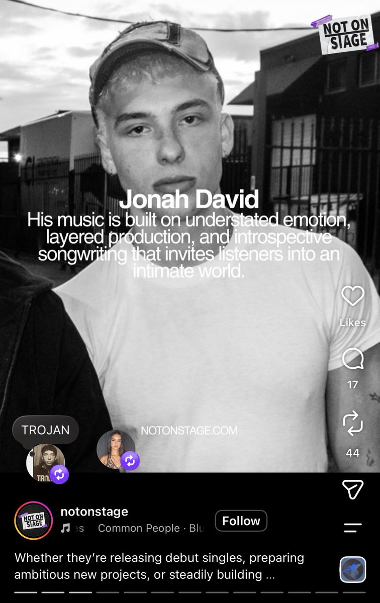 jonahdavidbully's tweet photo. @/ notonstage posted “Emerging artists you need to keep on your radar right now” Jonah and Daniela reposted❤️ https://t.co/iSXYRfg3m7