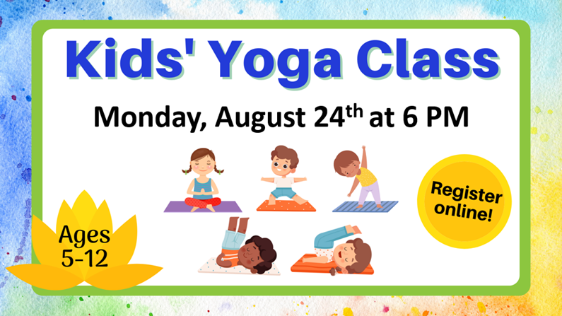 LinPubLibRI's tweet photo. Registration is now open for our next kids' yoga class happening on August 24th. Sign up online at https://t.co/MIcP6bMRCR https://t.co/MXtEUwYL45