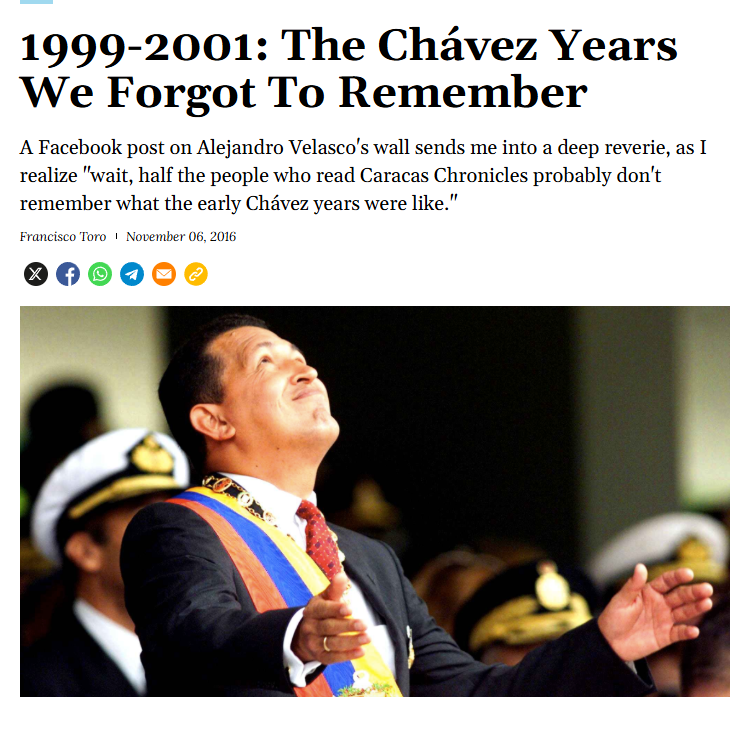 Varimathas's tweet photo. Les recomiendo este articulo de hace 10 años del Caracas Chronicles sobre los primeros 2 años de Hugo Chavez como presidente, con cada fraude, y  golpecito a la institucionalidad y democracia de este pais

https://t.co/qegLahHGvC https://t.co/fcjo4GKzyZ