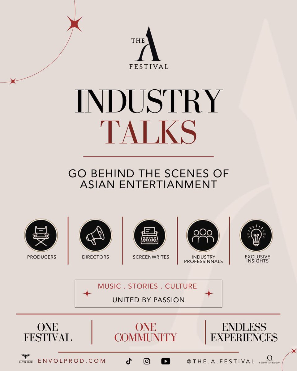 TheAFest's tweet photo. Did you know that THE A FESTIVAL is much more than a concert?

Industry Talks will take you behind the scenes of Asian entertainment.

Discover how BL series are developed, what really happens during the famous workshops, how a track comes to life, (…) https://t.co/CrJLreDS6h