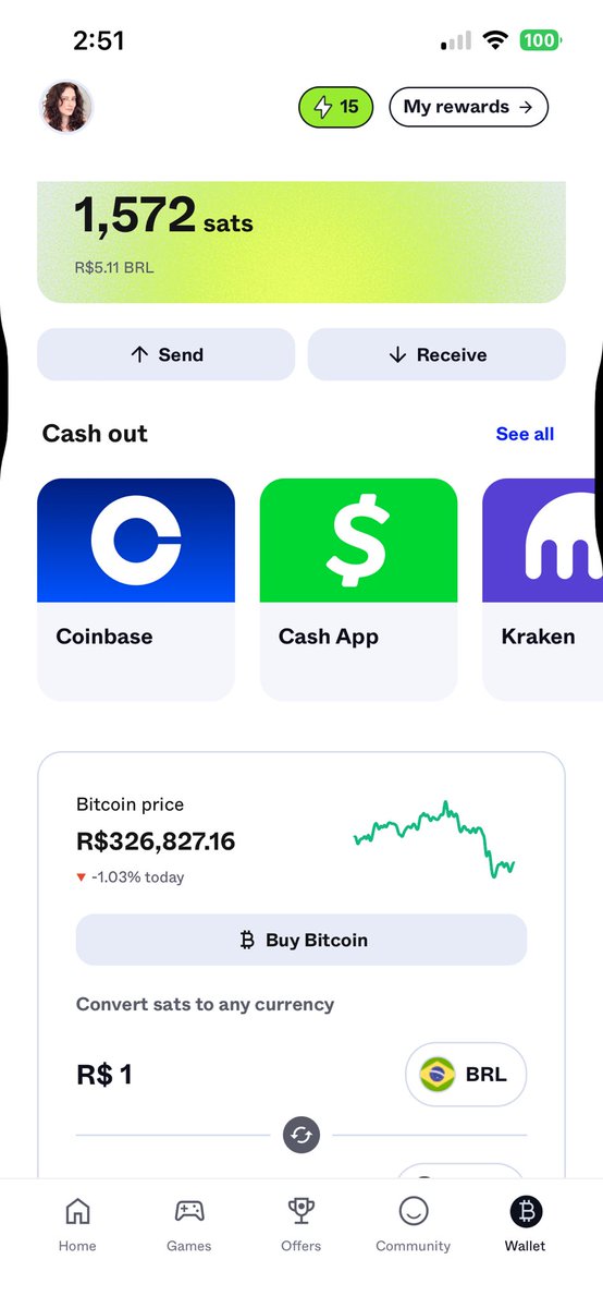 juu_rolim's tweet photo. É tipo uma carteira digital pra receber satoshi (sat - um pedacinho de bitcoins) pra fazer check-in, cumprir missões e jogar. É bem divertido e dá pra sacar todo dia! Transfere pra outras carteiras🤑 nível muito fácil #ZBD #rendaextra #bitcoin https://t.co/iDDRNPBIN0 https://t.co/KZPXOtvQGM