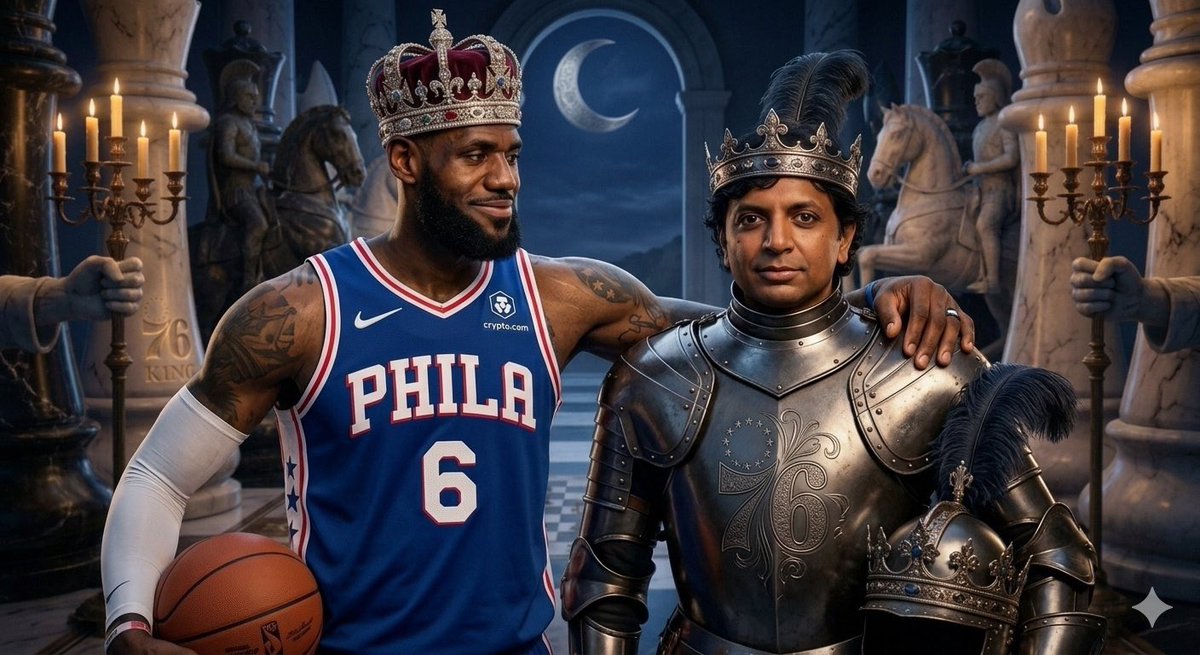 MNightShyamalan's tweet photo. @KingJames @sixers https://t.co/iXyyKJj1ho
