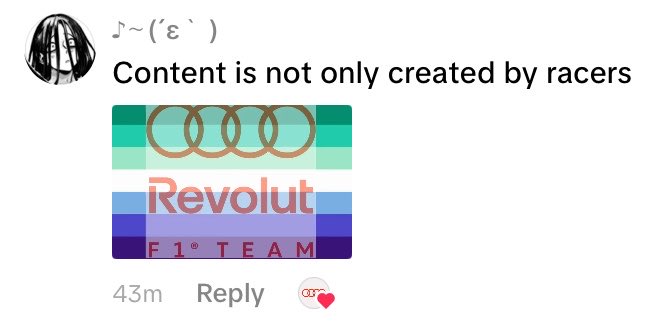beariejogs's tweet photo. as much as im not a fan of audi interacting with rpf content, i do really appreciate them liking a comment with their logo on a pride flag https://t.co/lSWhdnBw1s