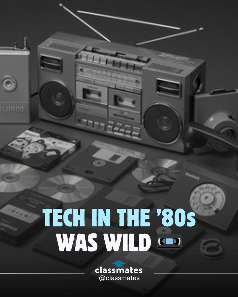 classmates's tweet photo. Remember when your biggest tech decision was choosing between a cassette tape or a vinyl record? 🎶📼

The 1980s brought us gadgets that felt revolutionary at the time — Walkmans, VCRs, arcade games, answering machines, floppy disks, and the first home computers. These inventions changed the way we listened, watched, played, and stayed connected.

Take a trip back to the decade that launched the tech revolution and revisit the devices that defined a generation!

Read more here 🔗 https://t.co/kWpSJIUzoT

What was your favorite piece of '80s technology?

#1980s #80snostalgia #retrotech #vintagetechnology #classmates
📷: Wikimedia Commons
