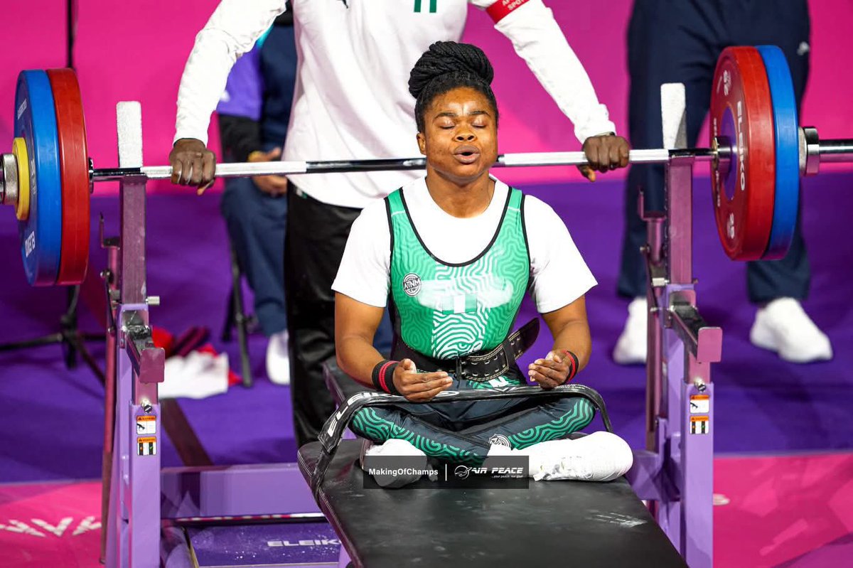 _MightyGeorge's tweet photo. 🚨🥇🥈 GOLD AND SILVER FOR TEAM NIGERIA! 🇳🇬

Team Nigeria have claimed their first gold medal at the 2026 Commonwealth Games as Esther Nworgu won the women’s lightweight para powerlifting event in record-breaking fashion.

Nworgu set a new Commonwealth Games record with an opening lift of 118kg before improving it to 123kg on her second attempt. Her effort earned 119 points and the gold medal.

Nigeria completed a brilliant one-two as Esther Oyema secured the silver medal with a best lift of 125kg, scoring 115.5 points.

England’s Olivia Broome claimed bronze after lifting 119kg for 106.6 points.

A fantastic start for Nigeria’s para powerlifting team at Glasgow 2026! 🇳🇬💪