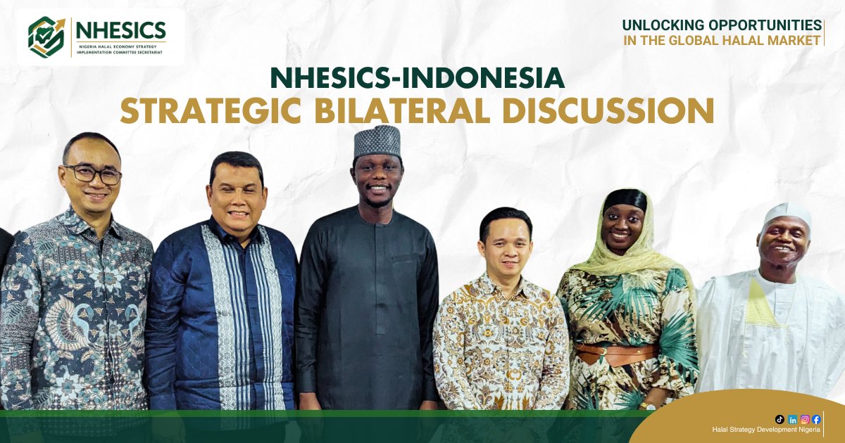 halaldevnig's tweet photo. 🇳🇬🤝🇮🇩 #NHESICS welcomed the Embassy of Indonesia and Indonesian businesses to discuss #halal #trade, #investment, and strategic partnerships that will strengthen the Nigeria Indonesia halal ecosystem.

#NHESICS #HalalEconomy #NigeriaIndonesia #HalalTrade https://t.co/HbTrqIx5xE