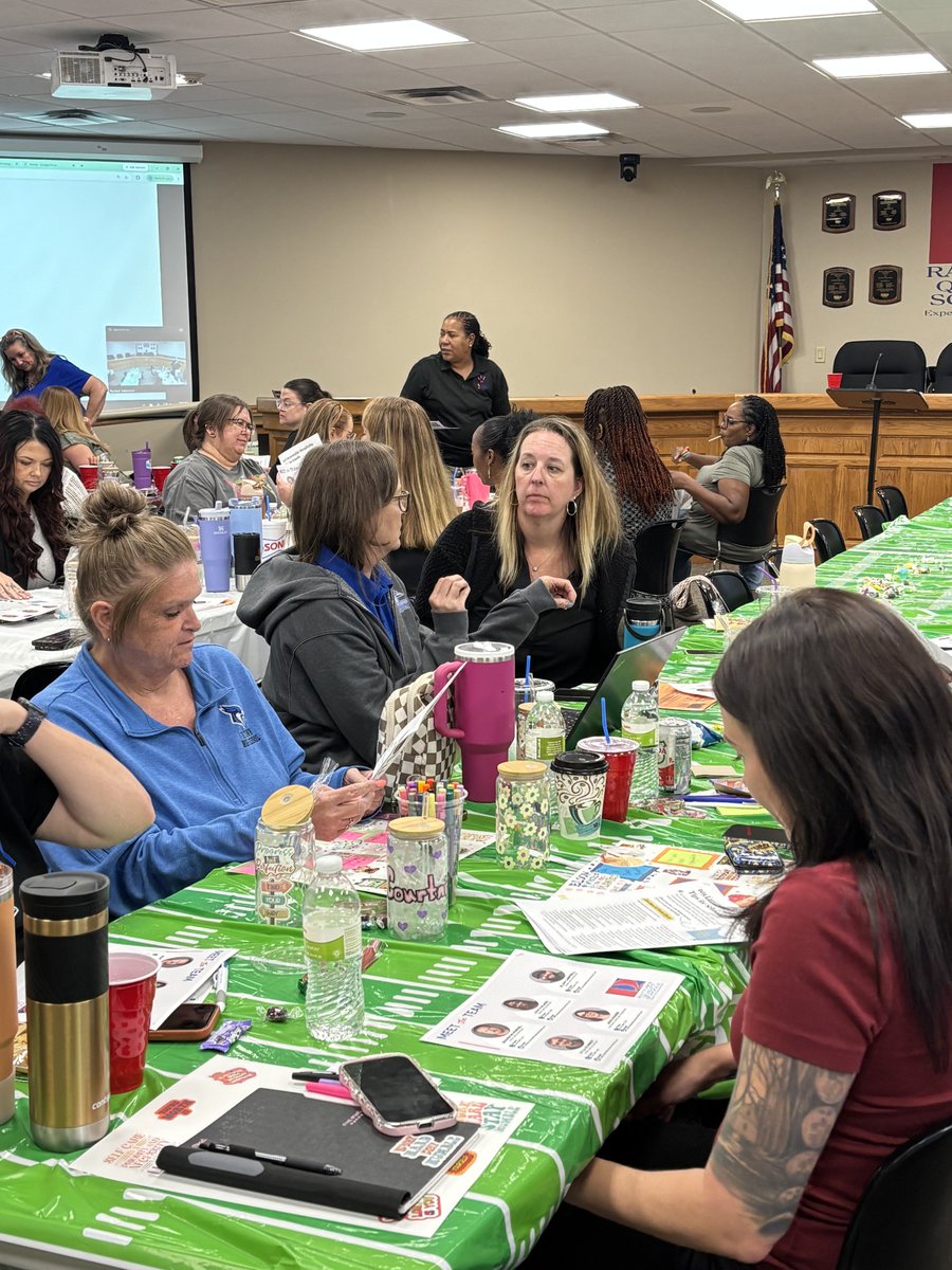 DrPenK's tweet photo. Had the privilege of joining our secretaries for their professional learning session. These are the individuals w/ the hands &amp; hearts that hold our schools/offices together,  greeting families, comforting students, supporting staff, and keeping the office running smoothly. https://t.co/rYh3LdXV3i