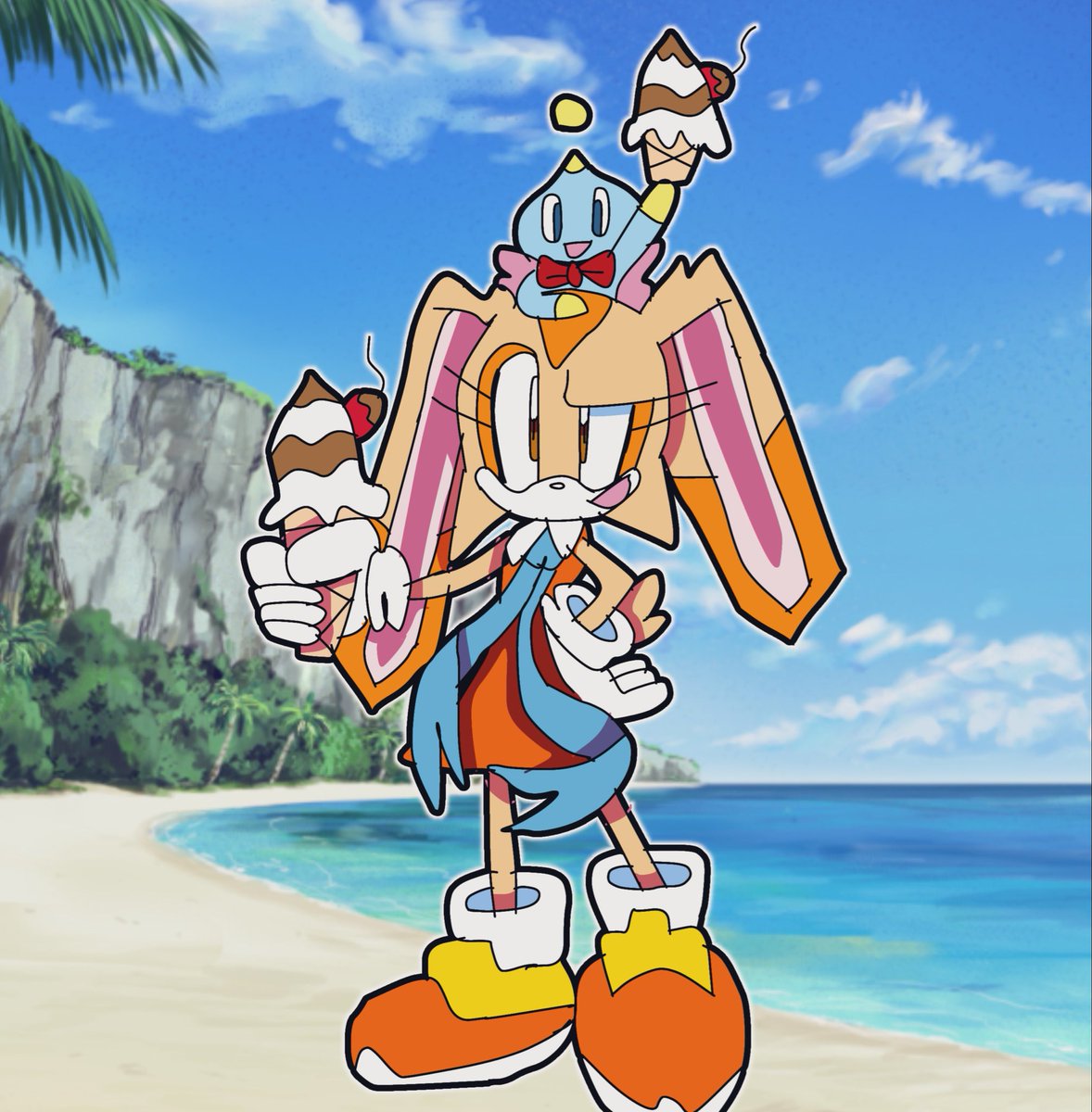 Nichola94883792's tweet photo. #creamtherabbit #creamandcheese #sonicart #sonic #sonic35th #sonicthehedgehog #cute #adorable https://t.co/FzJxHnVRjB