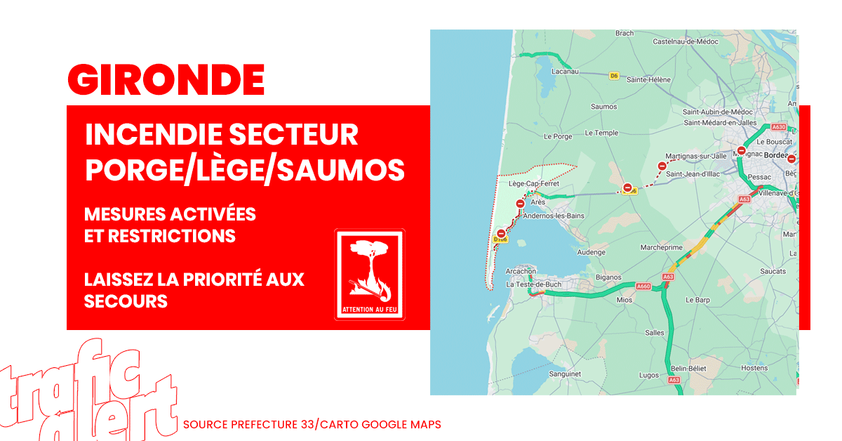 trafic_msgu's tweet photo. 🔥  MESURE | Évacuation préventive de Sainte-Hèlene, Salaunes et Lanton face à la progression de l’incendie en cours. Contournez largement le secteur #incendie #Gironde ➡️ https://t.co/S4vMKh7jiB https://t.co/do8T4KYKWT