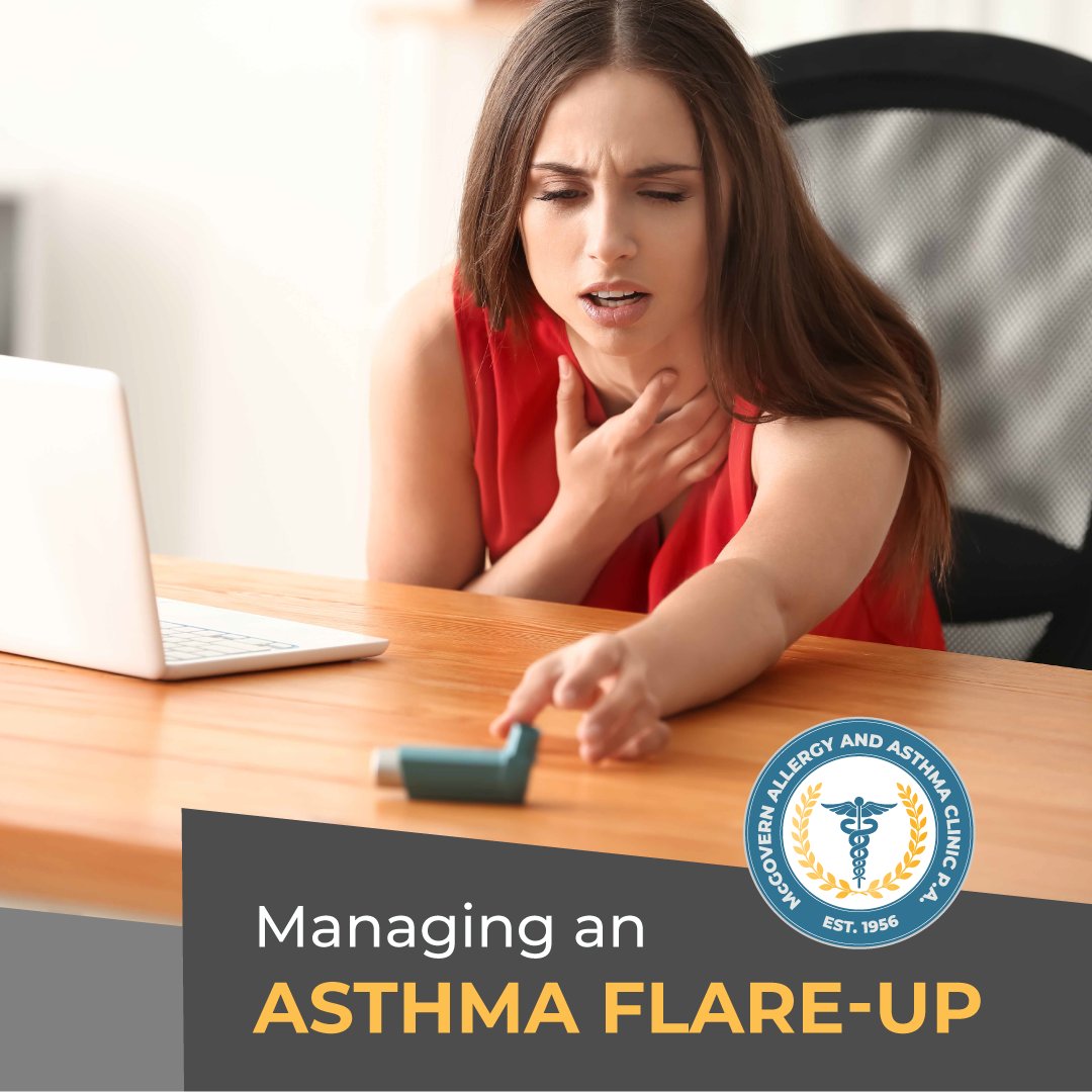 mcgovernallergy's tweet photo. Tips for Managing an Asthma Flare-Up! 😮‍💨
- Use your rescue inhaler, and keep it with you at ALL times.
- Follow your Asthma Action Plan as directed by your allergist.
- Seek emergency care immediately if your symptoms worsen.

Need help managing your asthma? Contact our team. https://t.co/icGPRY0Q3M