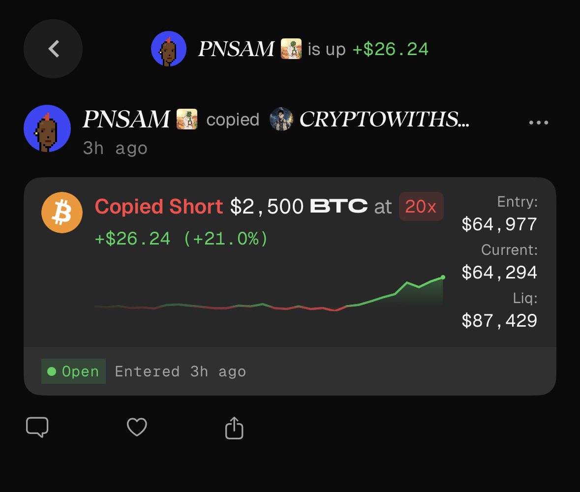 CryptowithSun's tweet photo. พึ่งรู้ว่ามีแบบนี้ด้วยบน @legendtrade 

อยู่ๆ หลังผมเปิด short ไป มีโนติขึ้นว่าพี่ @pnsam5 copy trade position ผม
เลยพึ่งรู้ว่ามีแบบนี้ด้วย

ผมว่าดีมากเลย เราก็จะไป copy trade คนที่ winrate เยอะๆได้ 
และเค้ามี auto profit sharing ด้วยสำหรับเทรดที่กำไร น่าสนใจครับ

ถ้า sl อย่าสาปผมนะพี่😂