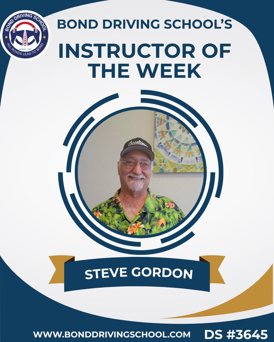 4BondDriving's tweet photo. Our Instructor of the Week is Steve Gordon! Thank you for all that you do Steve and keep up the great work!
#bonddrivingschool 
#instructor 
#sacramento https://t.co/C7olSgeBQD