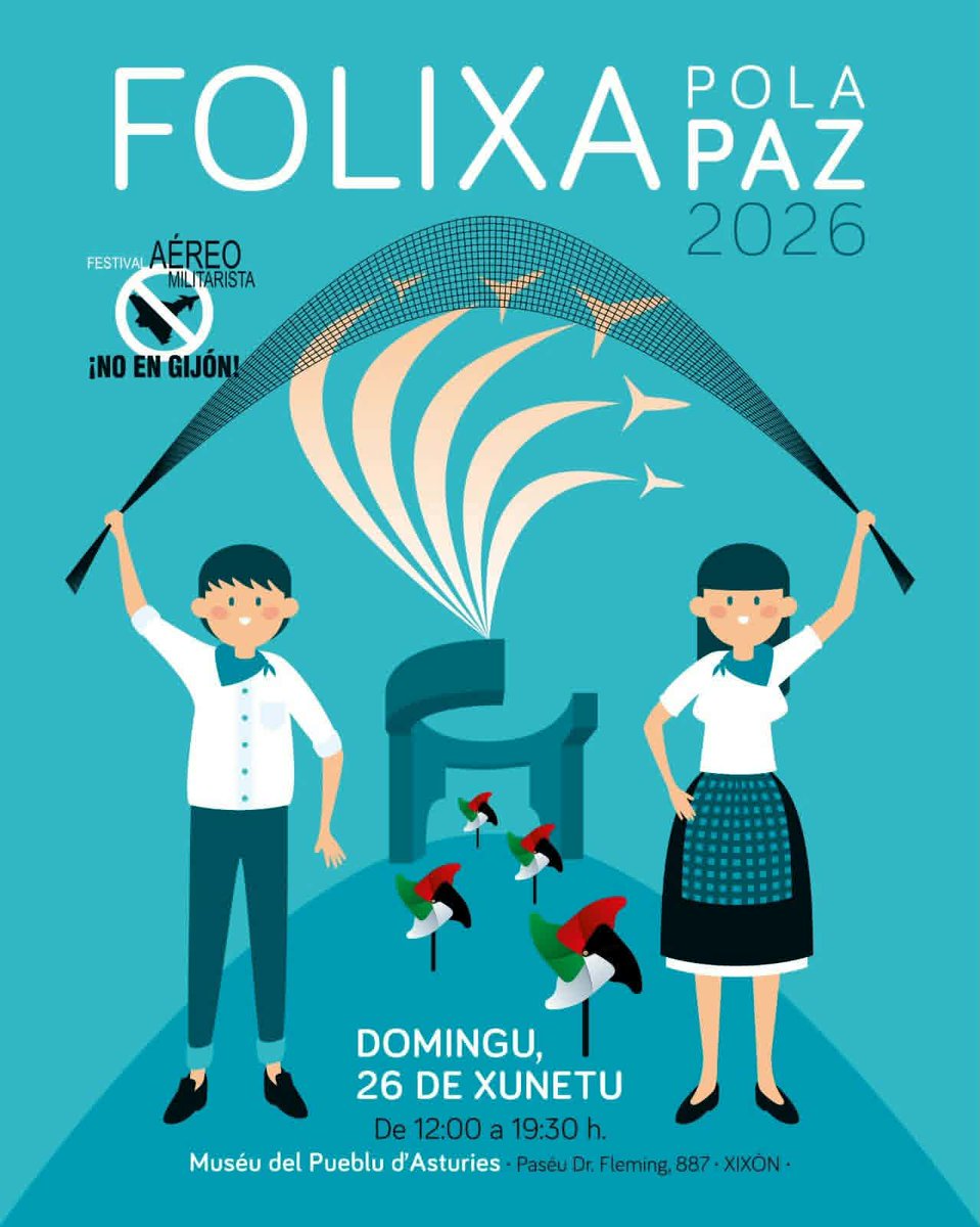 Asturies_insu's tweet photo. N’asturianu.

FOLIXA POLA PAZ: UNA ALTERNATIVA AL FESTIVAL AEREU

DOMINGU 26 DE XUNETU. DENDE LES 12:00 h. 

MUSÉU’L PUEBLU D’ASTURIES. XIXÓN. ASTURIES. https://t.co/32bI8FXron