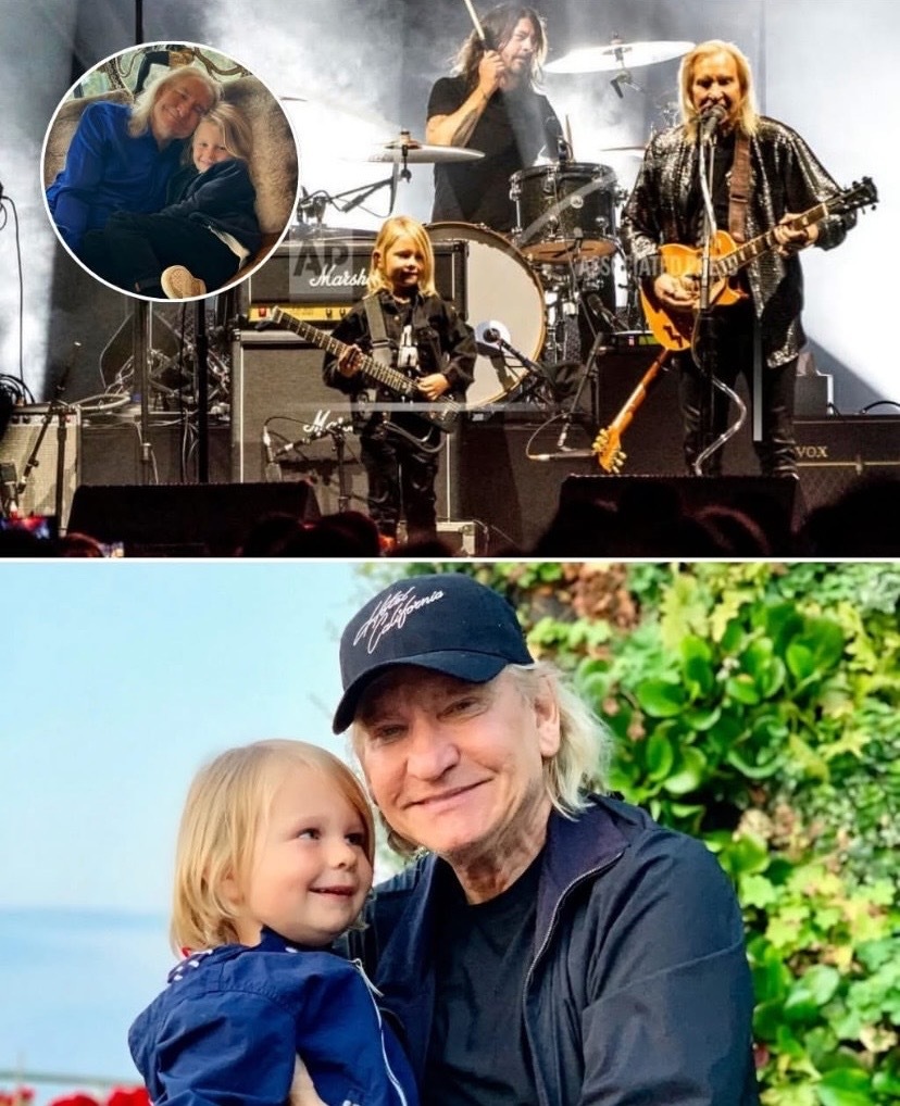 AXSTV's tweet photo. This was one of the most touching moments in modern rock history. Little Roy Orbison III, just six-years-old when these photos were taken, stepped on stage at VetsAid and jammed effortlessly alongside legends like Joe Walsh, Dave Grohl and Nathan East. https://t.co/cTKaVVJYHW