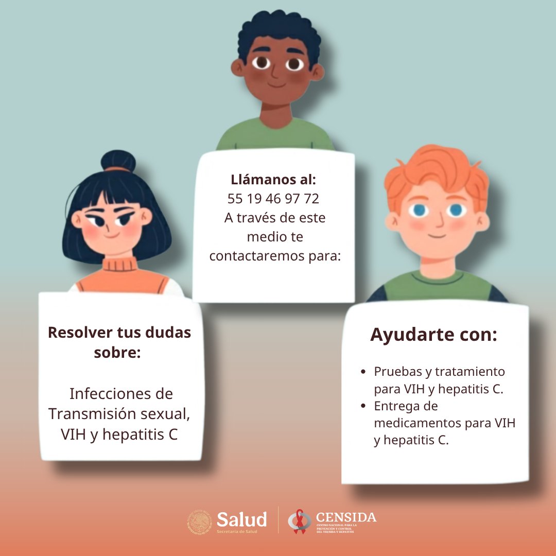 censida's tweet photo. ¿Te gustaría hacerte la prueba rápida de #VIH, #Sífilis y #HepatitisC? En CAPASITS Y SAIH son seguras y confidenciales.

Checa el más cercano a tu domicilio: https://t.co/DMxthIqr0L

Contáctanos para informarte: 5519469772, censida@salud.gob.mx

#ContactoCensida https://t.co/uboNxEv7lc