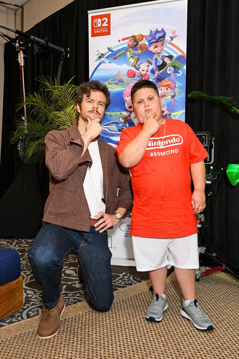 Bestofquaid's tweet photo. Jack Quaid and Christian “The Rizzler” Joseph at Nintendo Lounge at the Variety Studio at SDCC https://t.co/NI1X913ZG3