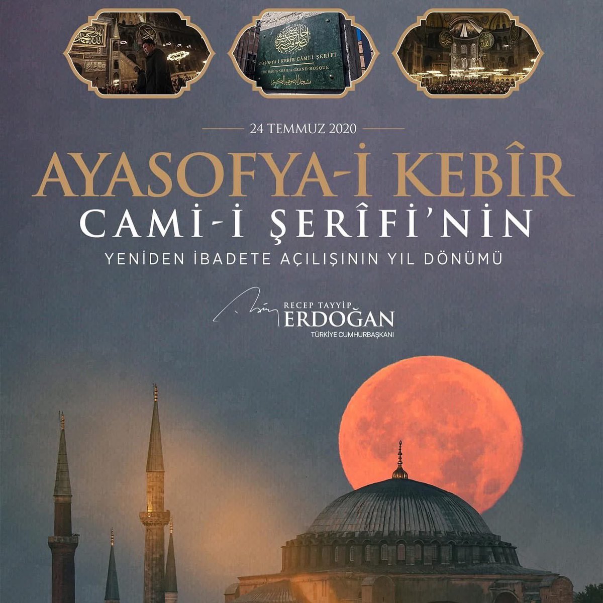 Dr_Onderarpaci's tweet photo. “Geceler vardır; dirilişe gebedir. 
Fecr olur. Şehr-i İstanbul feth olunur.
Bir çağ kapanır. Bir çağ açılır.”🇹🇷

Kutlu fethin nişânesi, Fatih Sultan Mehmet Han’ın emaneti Ayasofya-i Kebîr Cami-i Şerîfi’nin açılışının 6. yıl dönümü kutlu olsun. 

Hamdolsun. 
🤲🇹🇷🤲
#AyasofyaCamii https://t.co/DQ7cZgdQ13