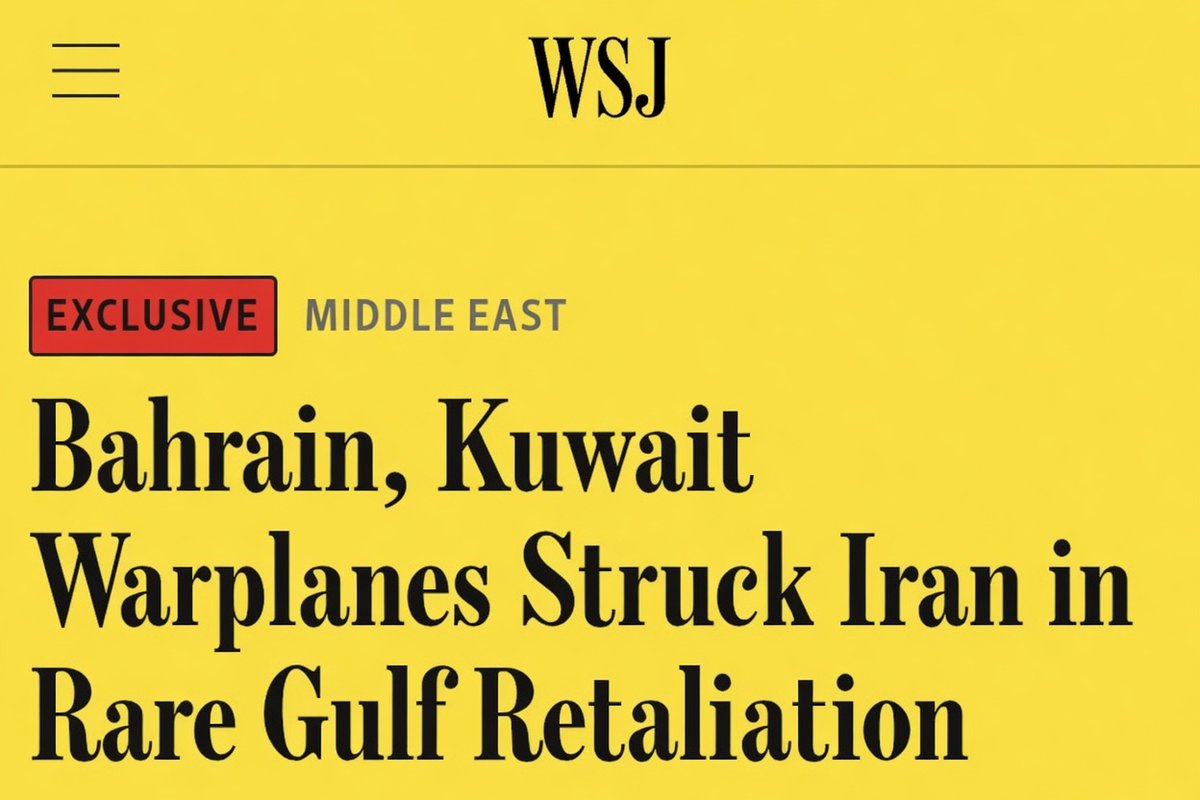 thetect0nic's tweet photo. BREAKING: Bahrain and Kuwait secretly carried out airstrikes against military targets inside Iran earlier this month, marking their first known direct attacks on Iranian territory, according to The Wall Street Journal.

The strikes reportedly hit missile and drone storage facilities. The UAE provided intelligence and defensive air cover, pointing to a new level of Gulf military coordination against Tehran.

The significance goes well beyond the individual targets.

For years, Gulf states tried to balance relations with Iran while relying on the United States for security. But repeated Iranian attacks on Bahrain and Kuwait - including strikes on power and desalination infrastructure - appear to be pushing them from restraint toward direct retaliation.