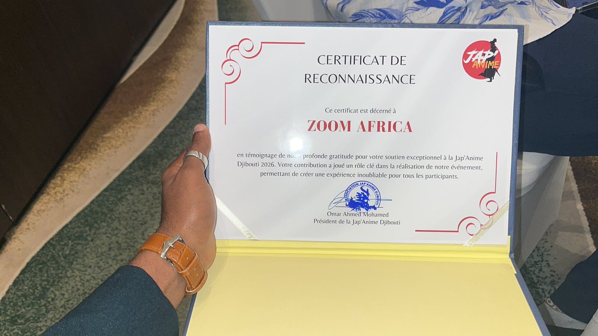 iyeh3257's tweet photo. Une grande fierté pour Zoom Africa d’avoir pris part à la 6ᵉ édition de Japanim Djibouti et d’assister à la soirée de remerciement. Fidèle à son engagement, Zoom Africa continue de soutenir et d’accompagner la jeunesse djiboutienne.#Japanim Djibouti #zoomafrica #JeunesseDj https://t.co/AFnuTw2dEi