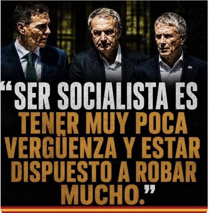socialismoolib1's tweet photo. 🇪🇸#ESPAÑA #TEM24J #YAS24JUL #MVTARDE #MALASLENGUAS #DELUNESAVIERNES

#Noticias

🔫24/07/2026 SOCIALISTA=FALSO=PROPAGANDA:

 ARRUINA, CENSURA y REPRIME al PUEBLO

GUERRILLERO GOLPISTA REVOLUCIONARIO: 
NARCO DICTADURAS

Pro DICTADORES GENOCIDAS LENIN-STALIN, 
PUTIN RUSIA y XI CHINA https://t.co/dMN9bPvoLc