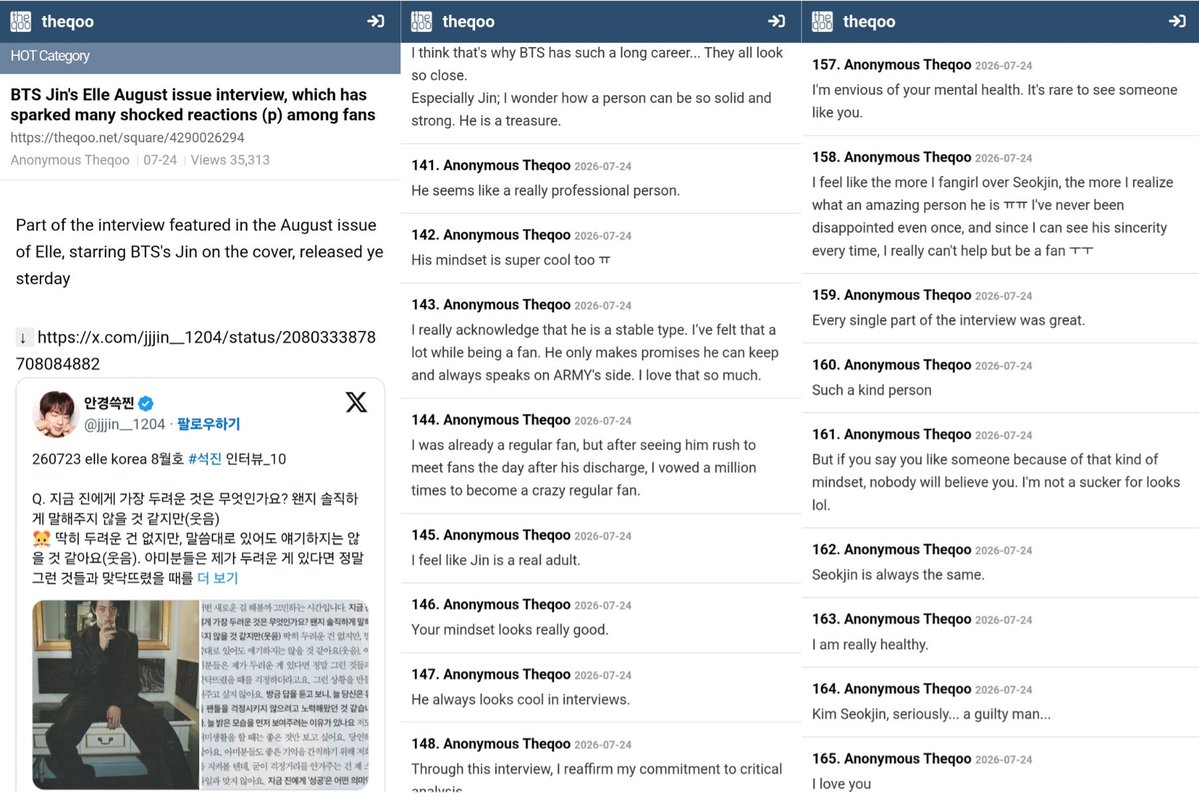 seokjin_halo's tweet photo. #JIN's Elle Korea interview is receiving extremely positive reaction from knetz, people are impressed by Jin's mindset and emotional stability. A few people say that they're jealous of army &amp; bts members because they get to be around someone like him🥹😭

https://t.co/klik98uu4v https://t.co/3HluiLJStO