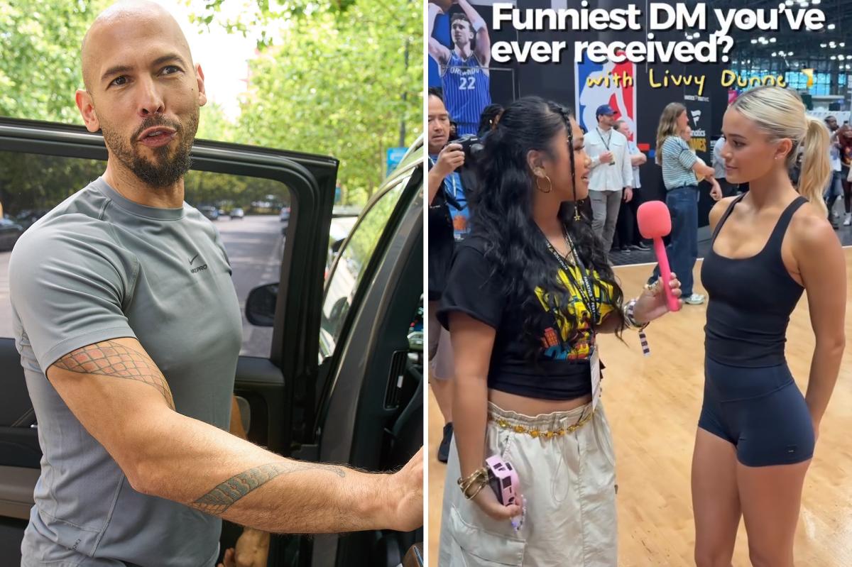 nypost's tweet photo. Livvy Dunne reveals Andrew Tate slid into her DMs - and her horrified reaction https://t.co/sz9k4yjYdv https://t.co/ZJGnDwEcnW