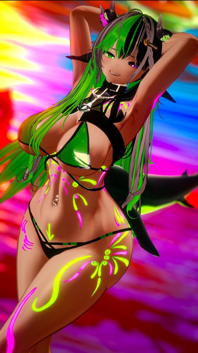 SaltyParagonVR's tweet photo. Sharkini~ 💚💜🦈 https://t.co/FrG8Pv7j8j