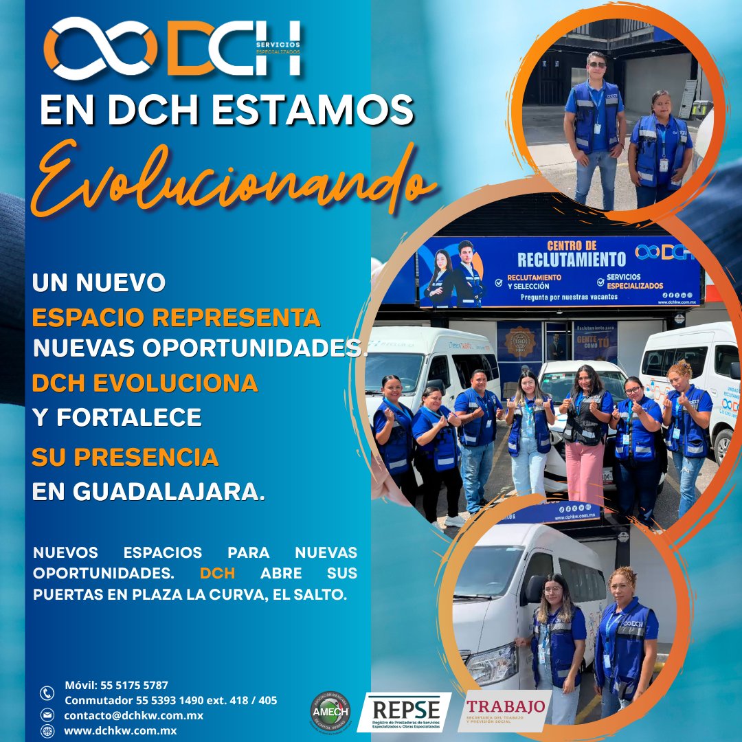 DCHKnowWho's tweet photo. En DCH seguimos evolucionando para estar más cerca de las empresas que confían en nosotros.

Nuestra nueva sucursal en Guadalajara representa un espacio de crecimiento, conexión y nuevas oportunidades para fortalecer tus procesos de reclutamiento y servicios especializados. https://t.co/IOlfPtHGhP
