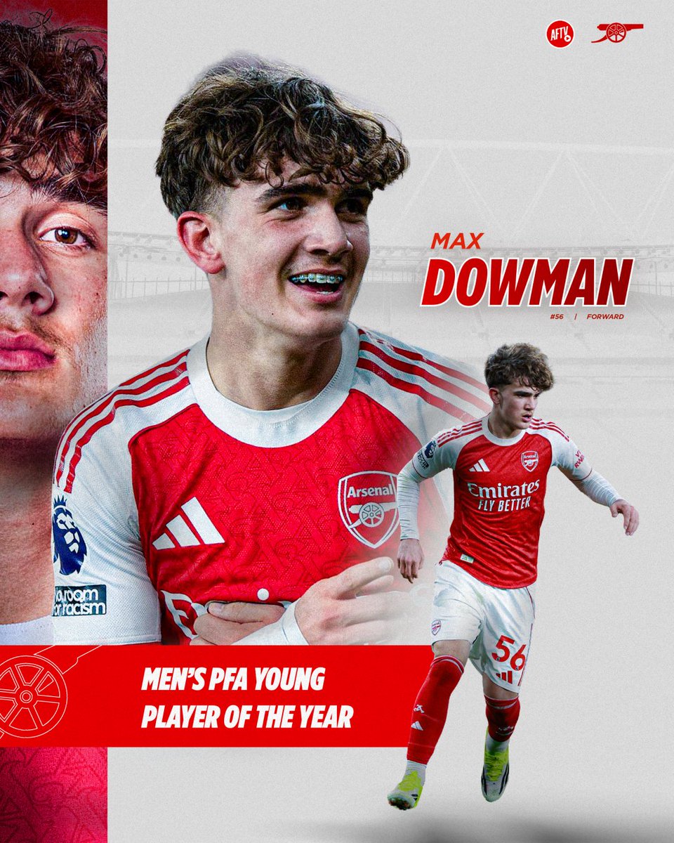 AFTVMedia's tweet photo. 🚨 Congratulations to Max Dowman, who has been nominated for the Men’s PFA Young Player of the Year award! 🏆🔥 https://t.co/wDl7wzyPwm