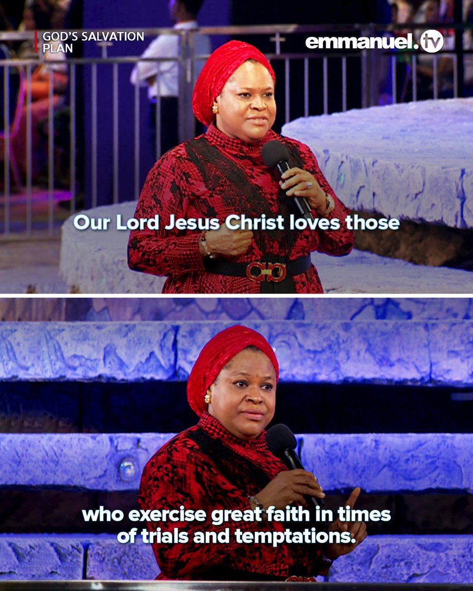 EmmanuelTVLive's tweet photo. Jesus delights in faith that remains steadfast through trials, temptations, and uncertainty.

Every challenge is an opportunity to trust Him more deeply.

Faith that refuses to surrender under pressure is precious in His sight and never goes unnoticed before God.

🕊️ Excerpts from “GOD’S SALVATION PLAN”
📺 Only on @emmanueltvlive

Available via on the Emmanuel TV Hybrid Box, the Emmanuel TV App (link in bio), or at https://t.co/ZNgGMHwaIG

#PastorEvelynJoshua #TBJoshuaLegacy #SCOAN #EmmanuelTV #Faith
