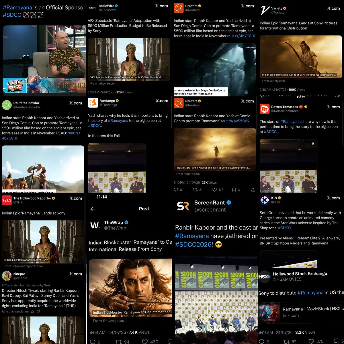 RKzWarrior's tweet photo. IGN
Reuters
Variety
IndieWire
Fandago
TheWrap
ScreenRant
Rotten Tomatoes
The Hollywood Reporter

Namit and Sony have started the campaign 😍

#Ramayana https://t.co/nHkKOGK9p9