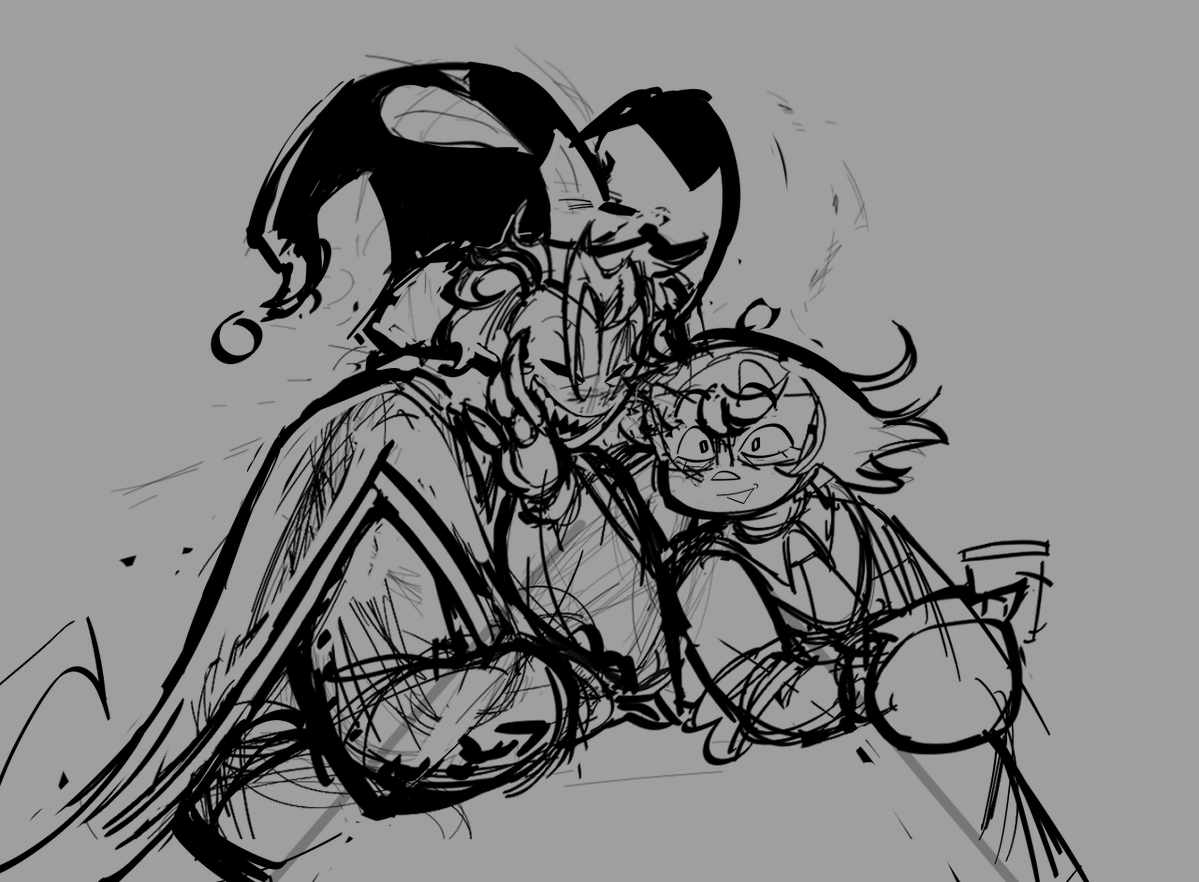 NyanaKnifegal's tweet photo. Lmao kinda like how my sketch WIPs are becoming messier but at least it looks dynamic enough :>> #tfc #thefreakcircus https://t.co/YuO4d8Ik3o