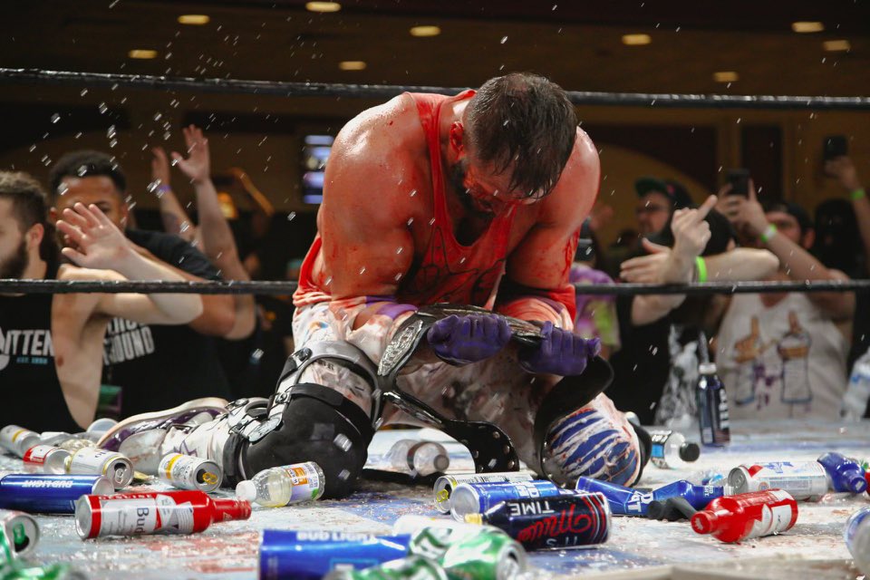 TheMattCardona's tweet photo. ALL HAIL THE DEATHMATCH KING! 5 years ago my career changed…my life changed. I defeated @thekingnickgage to become the @GCWrestling_ World Champion. This match deserves more than just a social media post, so I made a documentary that drops next week! https://t.co/lJU5lz0z42