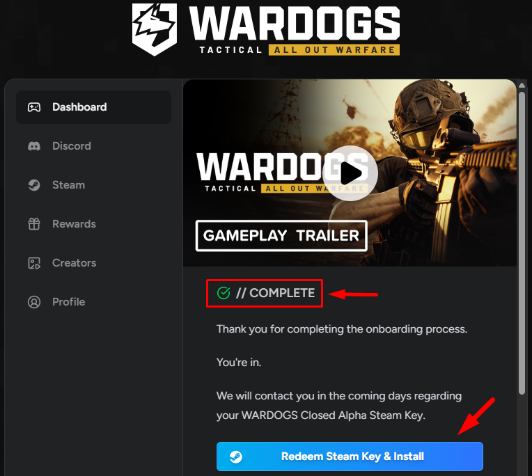WardogsBrasil's tweet photo. Caso seu dashboard se pareça com este, você já pode resgatar a key e fazer o pré-download do Wardogs.

Acesse para conferir:
https://t.co/9apNvXi5EZ

E não esqueçam de verificar seus e-mails.

Nos vemos dias 7 a 9 de Agosto 🫡

#Wardogs https://t.co/IM5Vaka7Qv