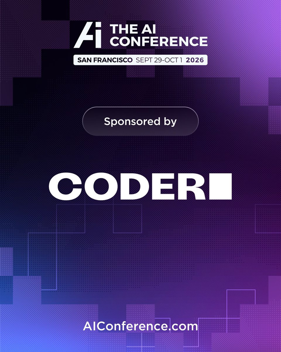 AIconference's tweet photo. Enterprise AI starts with secure infrastructure.

We're proud to welcome @coderhq as a sponsor of The AI Conference 2026. Coder provides self-hosted AI development infrastructure that enables organizations to securely run AI models, coding agents, and cloud development environments on their own infrastructure, giving enterprises the governance and control needed to scale AI safely.