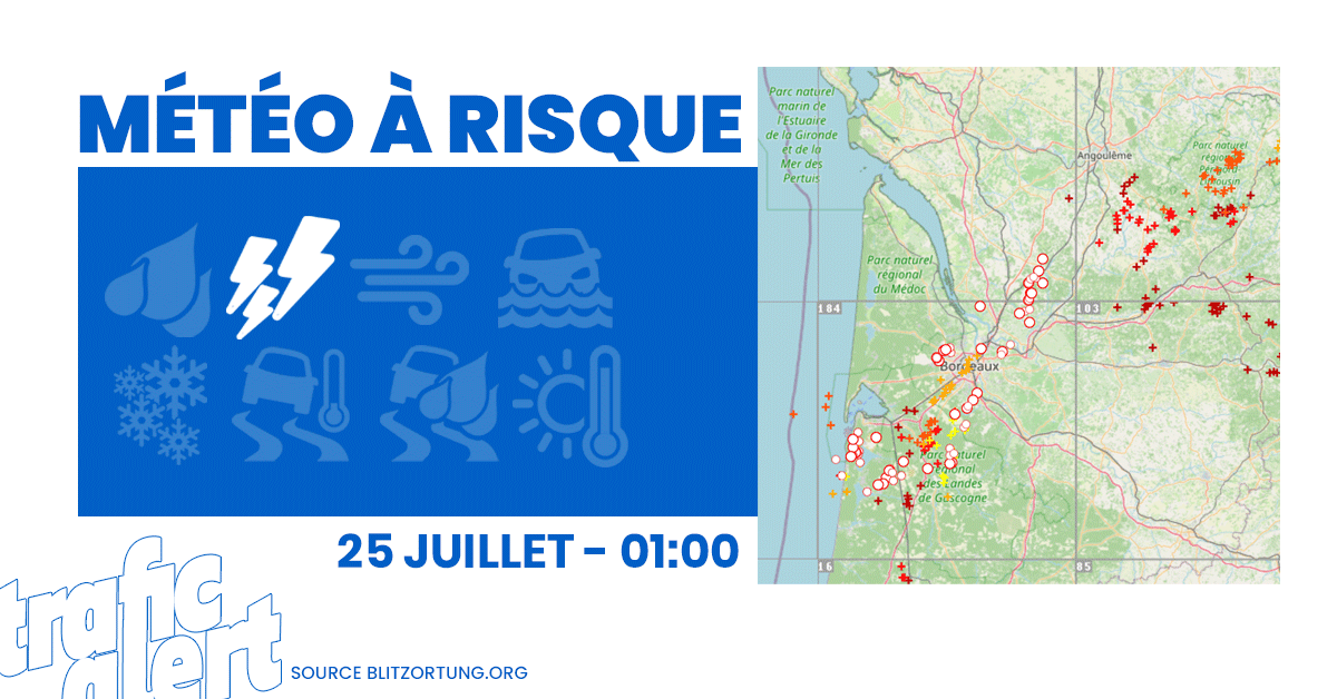 trafic_msgu's tweet photo. 🌩️  ORAGES | Les impacts de foudre sur l'Aquitaine "évitent" la zone d'incendie, mais touchent d'autres secteurs, des orages pour la plupart sec avec un risque supplémentaire. Prudence.  ➡️ https://t.co/twWnHZ9IRO https://t.co/qgwMLRM5k9