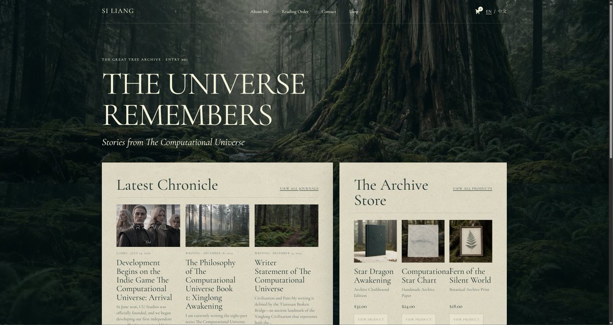 CUStudios_X's tweet photo. Updated the website of our story writer @siliangauthor She is the mastermind behind The Computational Universe. #authorwebsite https://t.co/XklOhk7WNg