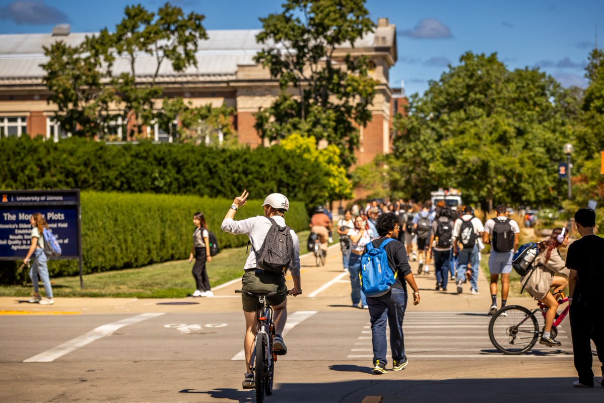 UofIllinois's tweet photo. One more month until the streets are busy and our hearts are full. 🧡 💙 https://t.co/YJHhqbjezC