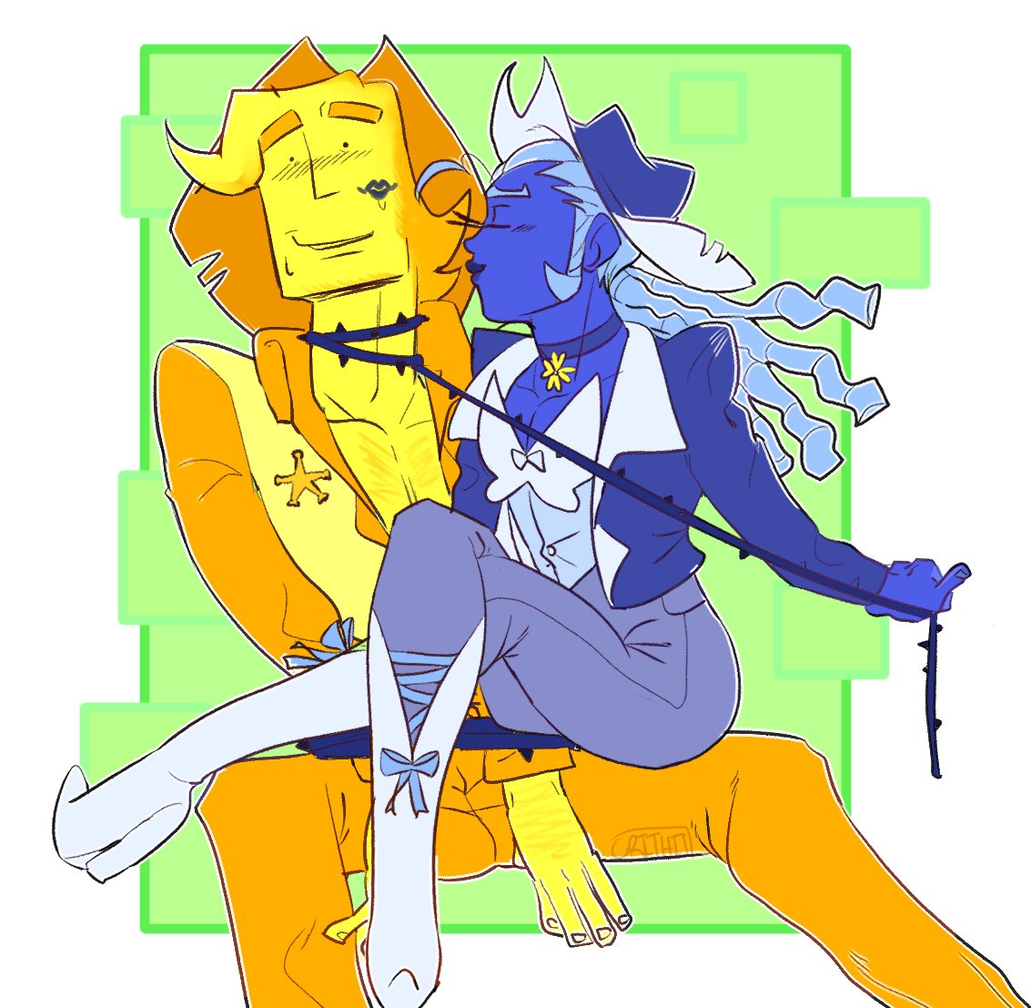 CrithitK0's tweet photo. self indulgent western au where yellow is a sheriff and blue is a bandit #blellow https://t.co/HpyitKuxRz