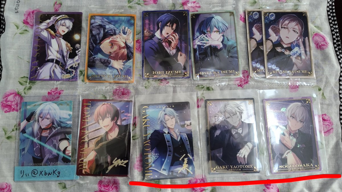 XbwKg's tweet photo. 【交換】アイドリッシュセブン アイナナウエハース27

譲)壮五、三月、一織、悠、巳波2、トウマ、楽、楽、壮五

⚠️赤線スリーブ保管

求)💎百 or 💎千、箔千

郵送のみ
1枚～
検索からもお気軽にお声掛けください https://t.co/oNdjRk27mi