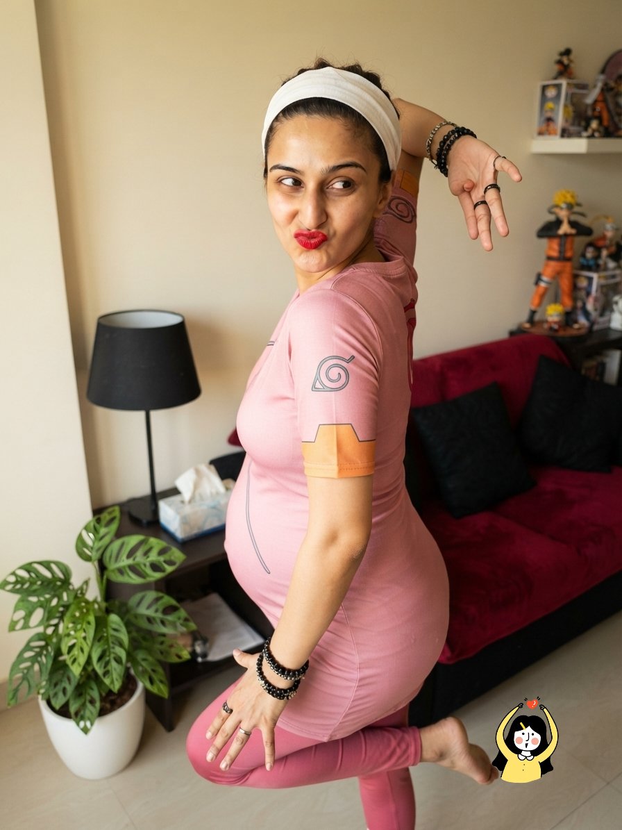 FatimahReall's tweet photo. Cosplay not yet done 🎎💕💃🏻 #bumilcantik #hot #bumil #pregnancy #hamil #momenhamil #cosplaytime #Naruto https://t.co/ZIIlqJ5VFK