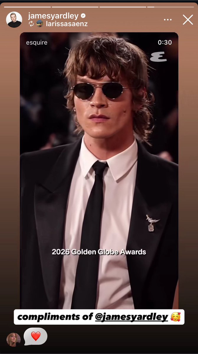 ConnorStorrieUK's tweet photo. James Yardley Connor’s Stylist and Larissa Sasanez Publicist have reposted Esquire Magazines Instagram reel 📱.

“Connor Storrie doesn’t just show up, he makes an entrance”. https://t.co/lapb1P4Pw6
