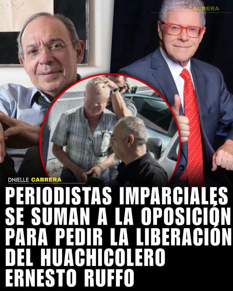 DnielleCabrera's tweet photo. 🚨 ESTO ES UN GIRO INESPERADO, NADIE LO VIO VENIR!

Periodistas mega imparciales como Sergio Sarmiento, Héctor Aguilar Camín entre otros comunicadores orgánicos se posicionaron junto a la oposición para pedir la liberación del huachicolero fiscal Ernesto Ruffo, aseguraron también que es un preso político y una cortina de humo, nadie nunca imaginó que periodistas imparciales estén apoyando a la oposición 🥀