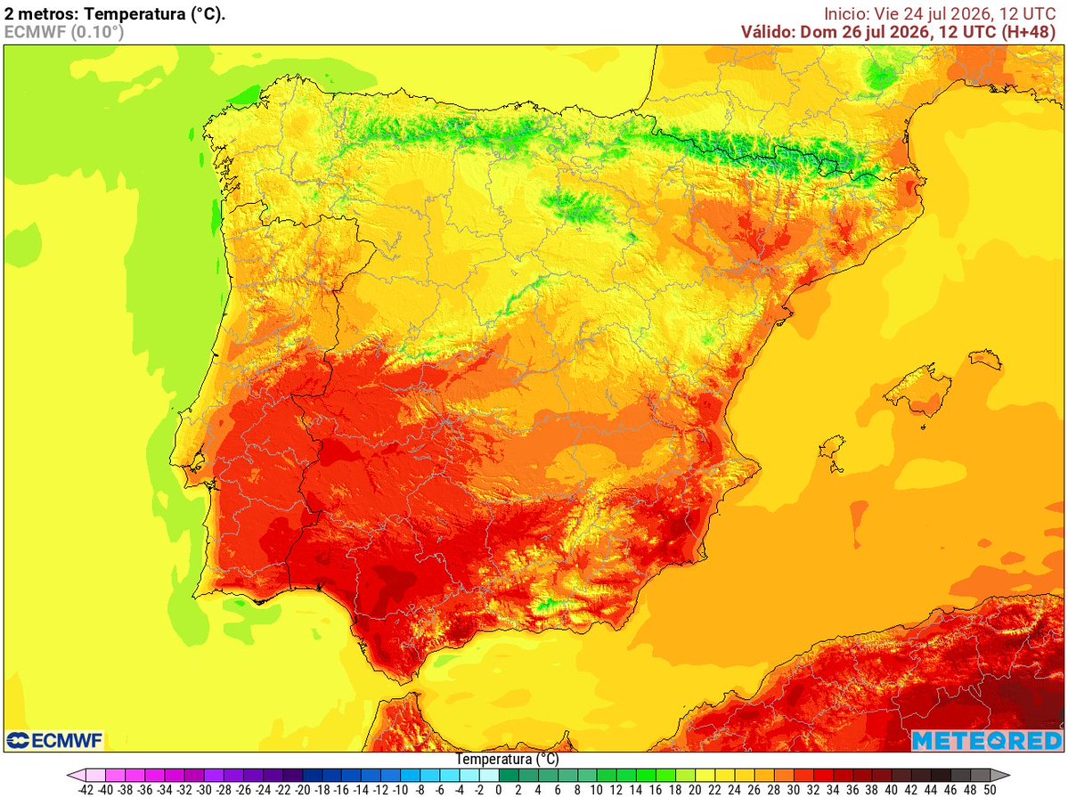 MeteoAdM's tweet photo. 👉I tot plegat, farà de neteja a la massa polsegosa i molt calorosa del nord d'Àfrica donant pas al un #diumenge ja sense la polseguera i força menys calorós q aquests dies amb una màxima que pot voltar els 27°C #Batec #CANVIdeTEMPS #juliol2026 #Respirenimgdelacalorada #meteo https://t.co/5hAj0vBN78
