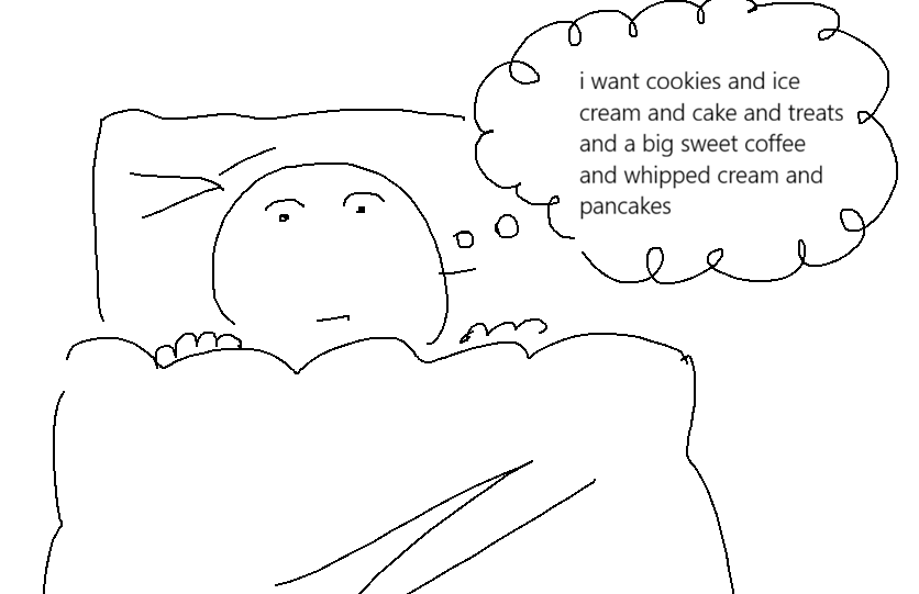 C1ubDeuce's tweet photo. Ive been laying in bed thinking about sweets all day https://t.co/XzOAvtbCL7