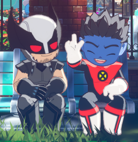 proxy616's tweet photo. #MARVELTōkon Wolverine and Nightcrawler hanging out in the online lobby https://t.co/9kx6OC5Zj7
