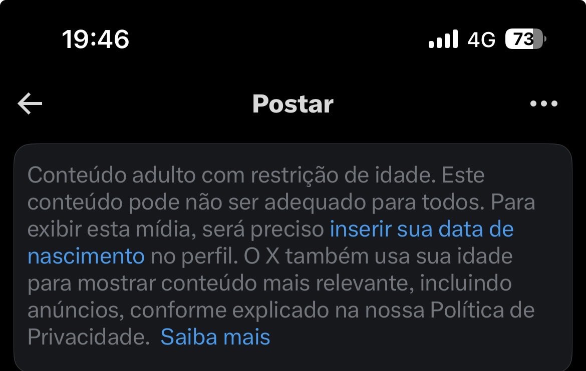 pbartenderx's tweet photo. @XSupport @Support 
@XSupport @Support 

Consegui recuperar minha conta aos 18 anos após bloqueio por idade. Removi a data de nascimento por bug e agora não consigo recolocar (mesma data). Diz que não posso alterar por "acordo anterior" com suporte.

Já tenho +18, podem ajudar? https://t.co/JQODCVRH3D